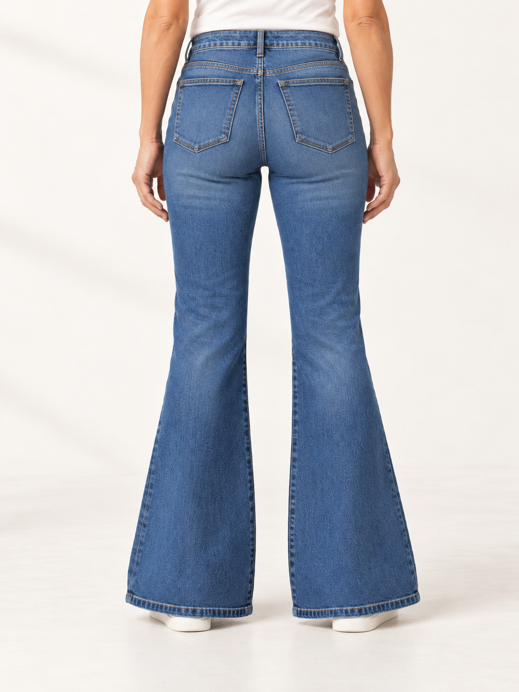 Flared Blue Denim Jeans