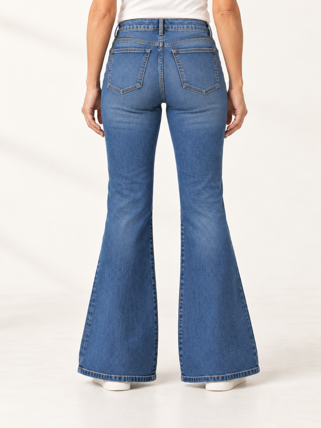 Flared Blue Denim Jeans