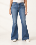 Flared Blue Denim Jeans