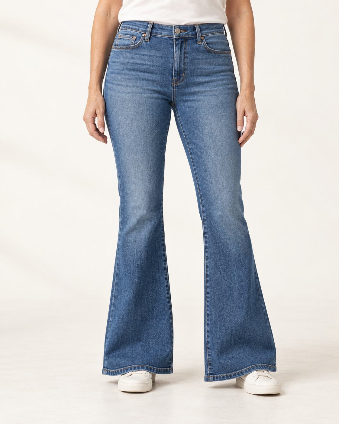 Flared Blue Denim Jeans